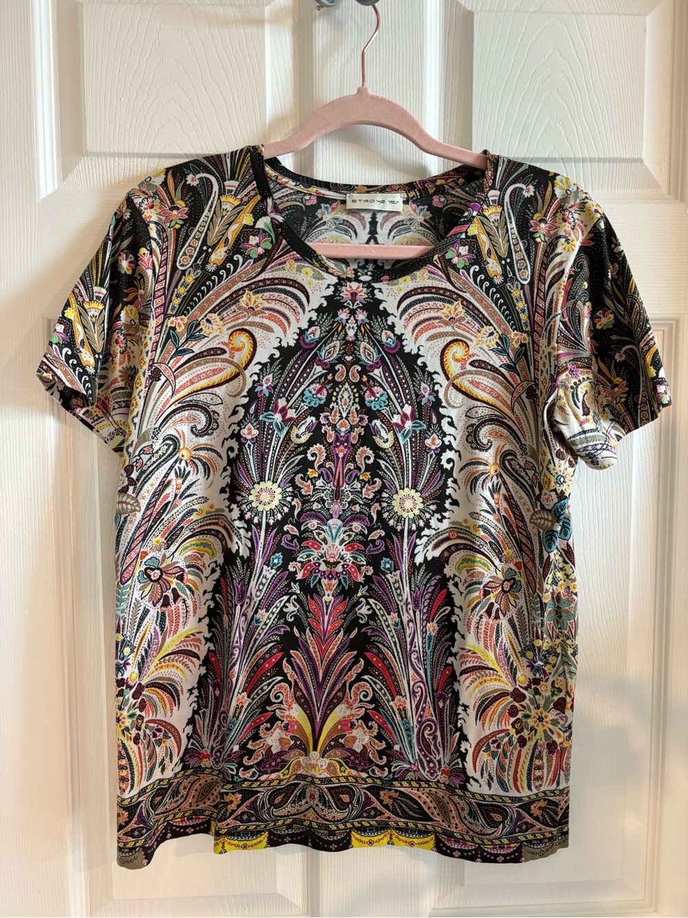 ETRO Paisly Pattern Printed T Shirt Size 42/ 6 US